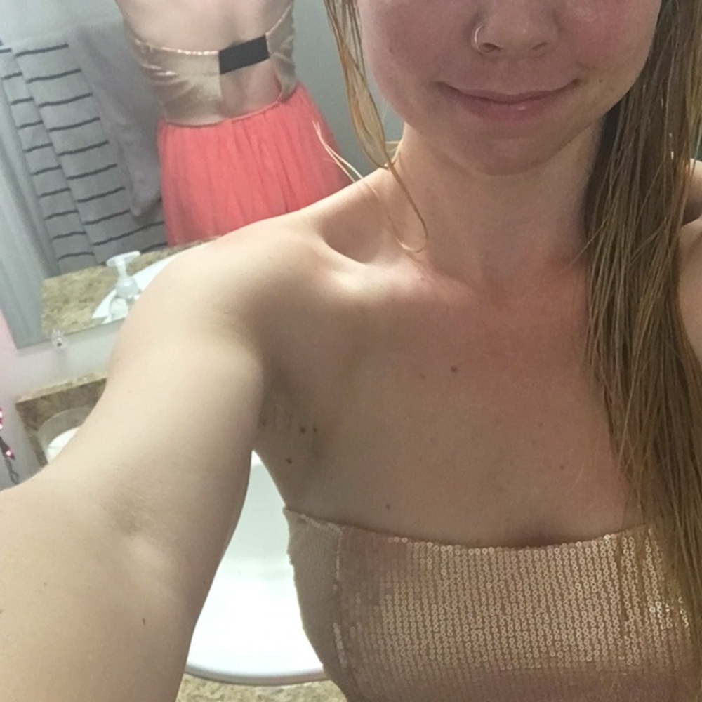 Rose gold sequin and pink dress - Picture 2 of 6